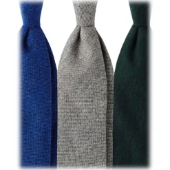 Viola Milano - Box of 3 X Solid 3-fold Handrolled 100% Cashmere Ties - Handmade in Italy - Luxury Exclusive Collection - Avvenice