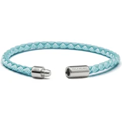 Viola Milano - Braided Genuine Italian Leather Bracelet - Turquoise - Handmade in Italy - Luxury Exclusive Collection - Avvenice