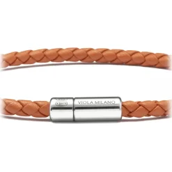 Viola Milano - Braided Italian Leather Bracelet - Polo Brown - Handmade in Italy - Luxury Exclusive Collection - Avvenice