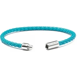 Viola Milano - Braided Italian Leather Bracelet - Turquoise - Handmade in Italy - Luxury Exclusive Collection - Avvenice