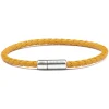 Viola Milano - Braided Italian Leather Bracelet - Mustard - Handmade in Italy - Luxury Exclusive Collection - Avvenice
