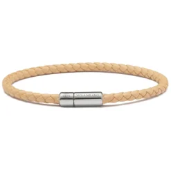 Viola Milano - Braided Italian Leather Bracelet - Pale Yellow - Handmade in Italy - Luxury Exclusive Collection - Avvenice