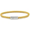 Viola Milano - Braided Italian Leather Bracelet - Yellow - Handmade in Italy - Luxury Exclusive Collection - Avvenice