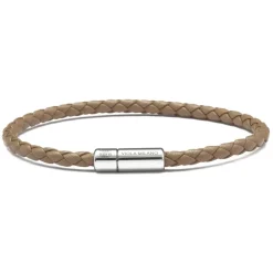 Viola Milano - Braided Italian Leather Bracelet - Taupe - Handmade in Italy - Luxury Exclusive Collection - Avvenice