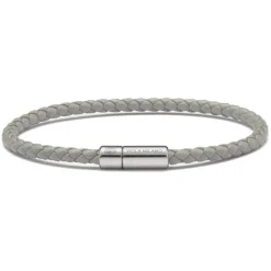 Viola Milano - Braided Italian Leather Bracelet - Grey - Handmade in Italy - Luxury Exclusive Collection - Avvenice