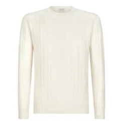Viola Milano - Cable Knit Lambswool Sweater - Ivory - Handmade in Italy - Luxury Exclusive Collection - Avvenice