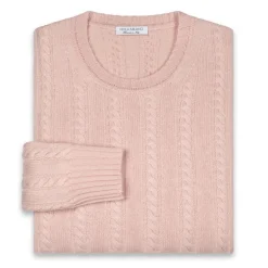 Viola Milano - Cable Knit Lambswool Sweater - Pink - Handmade in Italy - Luxury Exclusive Collection - Avvenice