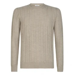 Viola Milano - Cable Knit Loro Piana Cashmere Sweater - Beige - Handmade in Italy - Luxury Exclusive Collection - Avvenice