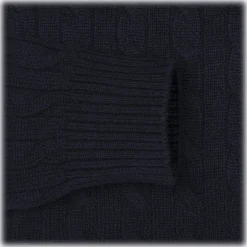 Viola Milano - Cable Knit Loro Piana Cashmere Sweater - Navy - Handmade in Italy - Luxury Exclusive Collection - Avvenice