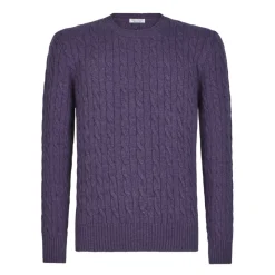 Viola Milano - Cable Knit Loro Piana Cashmere Sweater - Viola - Handmade in Italy - Luxury Exclusive Collection - Avvenice