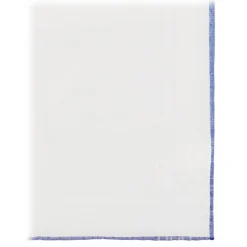 Viola Milano - Carlo Riva Shoestring Cotton/Linen Pocket Square - Navy - Handmade in Italy - Luxury Exclusive Collection - Avvenice