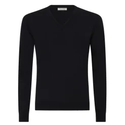 Viola Milano - Cashmere V-Neck Sweater - Navy - Handmade in Italy - Luxury Exclusive Collection - Avvenice