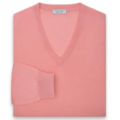 Viola Milano - Cashmere V-Neck Sweater - Pink - Handmade in Italy - Luxury Exclusive Collection - Avvenice