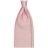 Viola Milano - Chain Circle Handprinted Selftipped Silk Tie - Pink/White - Handmade in Italy - Luxury Exclusive Collection - Avvenice