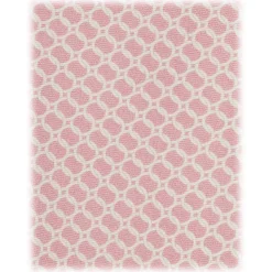 Viola Milano - Chain Circle Handprinted Selftipped Silk Tie - Pink/White - Handmade in Italy - Luxury Exclusive Collection - Avvenice