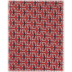 Viola Milano - Chain Lock Selftipped Italian Silk Tie - Red Mix - Handmade in Italy - Luxury Exclusive Collection - Avvenice