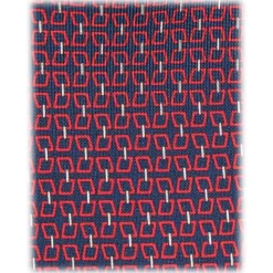 Viola Milano - Chain Lock Selftipped Italian Silk Tie - Navy/Wine - Handmade in Italy - Luxury Exclusive Collection - Avvenice