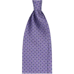 Viola Milano - Chain Lock Selftipped Italian Silk Tie - Violet - Made in Italy - Luxury Exclusive Collection - Avvenice