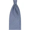 Viola Milano - Chain Maillon Selftipped Italian Silk Tie - Navy / White - Made in Italy - Luxury Exclusive Collection - Avvenice