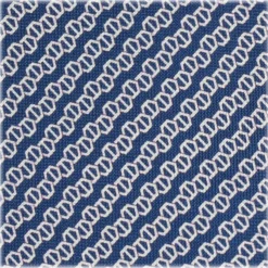 Viola Milano - Chain Maillon Selftipped Italian Silk Tie - Navy / White - Made in Italy - Luxury Exclusive Collection - Avvenice