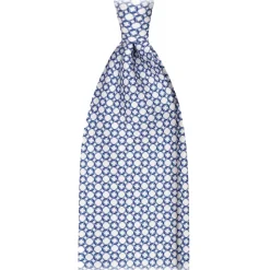 Viola Milano - Chain Pattern Selftipped Italian Silk Tie - Ivory - Handmade in Italy - Luxury Exclusive Collection - Avvenice