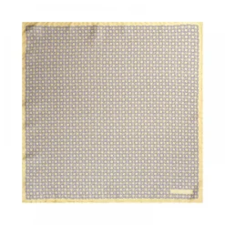 Viola Milano - Chain Pattern Silk Pocket Square - Yellow - Handmade in Italy - Luxury Exclusive Collection - Avvenice