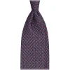 Viola Milano - Chain Pattern Selftipped Silk Tie - Navy - Handmade in Italy - Luxury Exclusive Collection - Avvenice