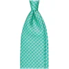 Viola Milano - Chain Pattern Selftipped Silk Tie - Menthol - Handmade in Italy - Luxury Exclusive Collection - Avvenice