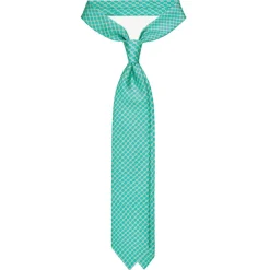 Viola Milano - Chain Pattern Selftipped Silk Tie - Menthol - Handmade in Italy - Luxury Exclusive Collection - Avvenice