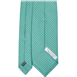 Viola Milano - Circle Pattern Selftipped Silk Tie - Lime - Handmade in Italy - Luxury Exclusive Collection - Avvenice