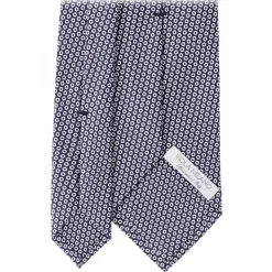 Viola Milano - Classic Circle Selftipped Italian Silk Tie - Navy/White - Handmade in Italy - Luxury Exclusive Collection - Avvenice