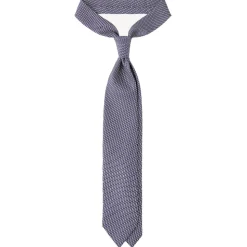 Viola Milano - Classic Circle Selftipped Italian Silk Tie - Navy/White - Handmade in Italy - Luxury Exclusive Collection - Avvenice