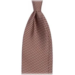Viola Milano - Classic Circle Selftipped Italian Silk Tie - Brown Mix - Handmade in Italy - Luxury Exclusive Collection - Avvenice