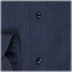 Viola Milano - Classic Denim Shirt - Midnight - Handmade in Italy - Luxury Exclusive Collection - Avvenice