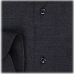 Viola Milano - Classic Denim Cut-Away Collar Dress Shirt - Midnight Denim - Handmade in Italy - Luxury Exclusive Collection - Avvenice