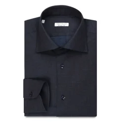 Viola Milano - Classic Denim Shirt - Midnight Denim - Handmade in Italy - Luxury Exclusive Collection - Avvenice