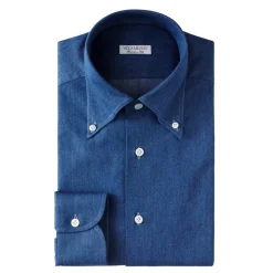 Viola Milano - Classic Denim Button-Down Collar Shirt - Denim - Handmade in Italy - Luxury Exclusive Collection - Avvenice
