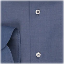 Viola Milano - Classic Italian Denim Collar Shirt - Denim - Handmade in Italy - Luxury Exclusive Collection - Avvenice