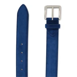 Viola Milano - Classic Italian Suede Belt - Blue - Handmade in Italy - Luxury Exclusive Collection - Avvenice