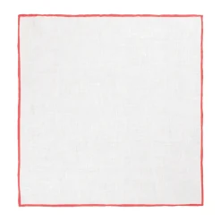 Viola Milano - Classic Linen Pocket Square - Red - Handmade in Italy - Luxury Exclusive Collection - Avvenice