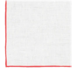 Viola Milano - Classic Linen Pocket Square - Red - Handmade in Italy - Luxury Exclusive Collection - Avvenice