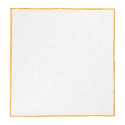 Viola Milano - Classic Linen Pocket Square - Orange - Handmade in Italy - Luxury Exclusive Collection - Avvenice