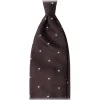 Viola Milano - Classic Polka Dot 3-Fold Grenadine Tie - Brown/White - Handmade in Italy - Luxury Exclusive Collection - Avvenice