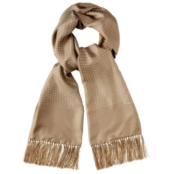 Viola Milano - Classic Polka Dot Madder Silk Scarf - Beige - Handmade in Italy - Luxury Exclusive Collection - Avvenice