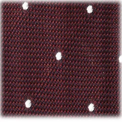 Viola Milano - Classic Polka Dot 3-Fold Grenadine Tie - Wine /  White - Made in Italy - Luxury Exclusive Collection - Avvenice