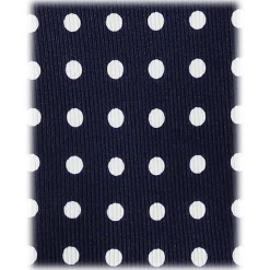 Viola Milano - Classic Polka Dot Selftipped Silk Tie - Navy - Handmade in Italy - Luxury Exclusive Collection - Avvenice