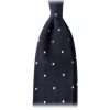 Viola Milano - Classic Polka Dot 3-Fold Grenadine Tie - Navy / White - Made in Italy - Luxury Exclusive Collection - Avvenice