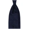 Viola Milano - Classic Polka Dot 3-Fold Grenadine Tie - Navy/Brown - Handmade in Italy - Luxury Exclusive Collection - Avvenice