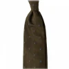 Viola Milano - Classic Polka Dot 3-Fold Grenadine Tie - Olive / Sea - Made in Italy - Luxury Exclusive Collection - Avvenice