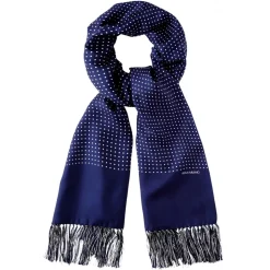 Viola Milano - Classic Polka Dot Madder Silk Scarf - Navy - Handmade in Italy - Luxury Exclusive Collection - Avvenice